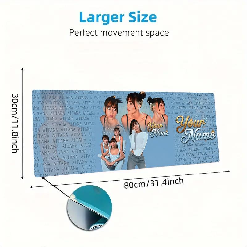 Aitana Custom Name Large Size Mouse Pad Large Gaming Table Cushion Non-slip Laptop Tablet Big Mousepad XXL Mat Mini PC Playmat With Lock edge