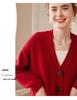 Women's American Style Loose Knit V-neck Cardigan - Casual Spring/Autumn Long Sleeve Outerwear