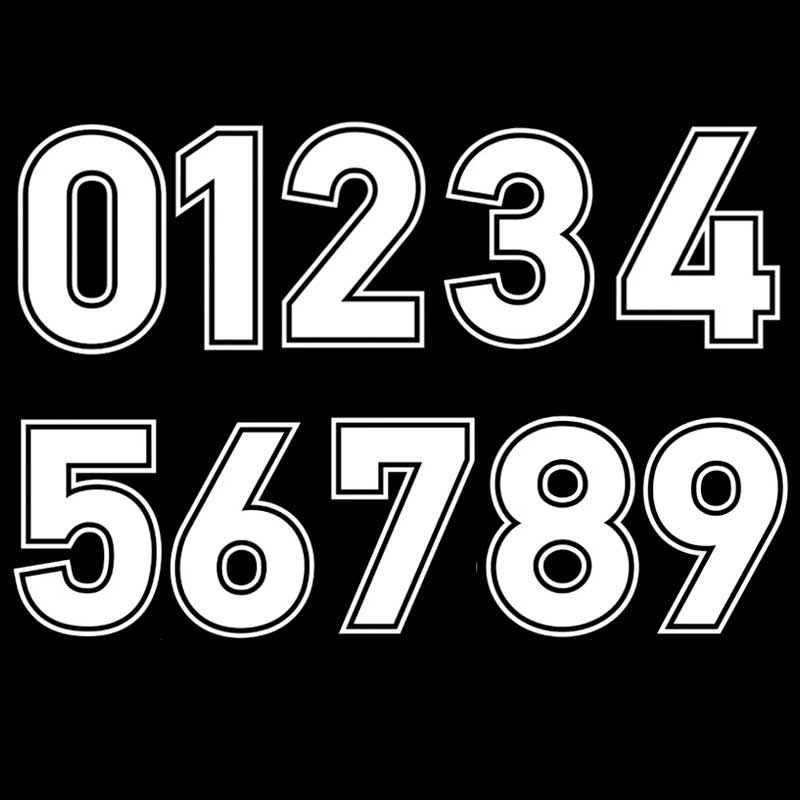 

Numbers 0123456789 Helmet Racing Vinyl Decals Motorcycle Accessories Waterproof Sticker SH1235 Number 9- height 15cm білий