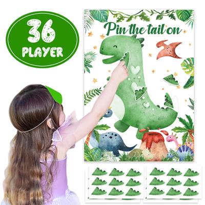 Engaging Activity Gaming Poster Props Pin the Tails On the Dinosaur Shower Party Baby Sticker Perfect for Birthdays