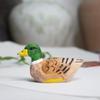 Handmade Green-headed Duck Statue Mini Desktop Ornament Wooden Duck Figure  Tabletop Display