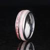 8Mm Stainless Steel Ring Couple Pink White Shiny Ring Ring Hand Jewelry
