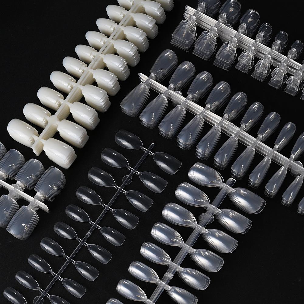 120Pcs/setmilky White Generous Nail Art Nail Art Piece, Almond Nail Piece, Advanced Medium Ladder Nail Removable Nail Piece