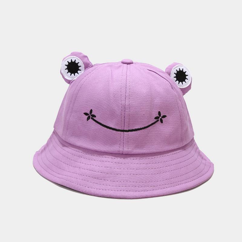 Cartoon Frog Plush Cotton Linen Bucket Hat Korean Fashion Soft Girl Student Couple Sun Hat Four Seasons