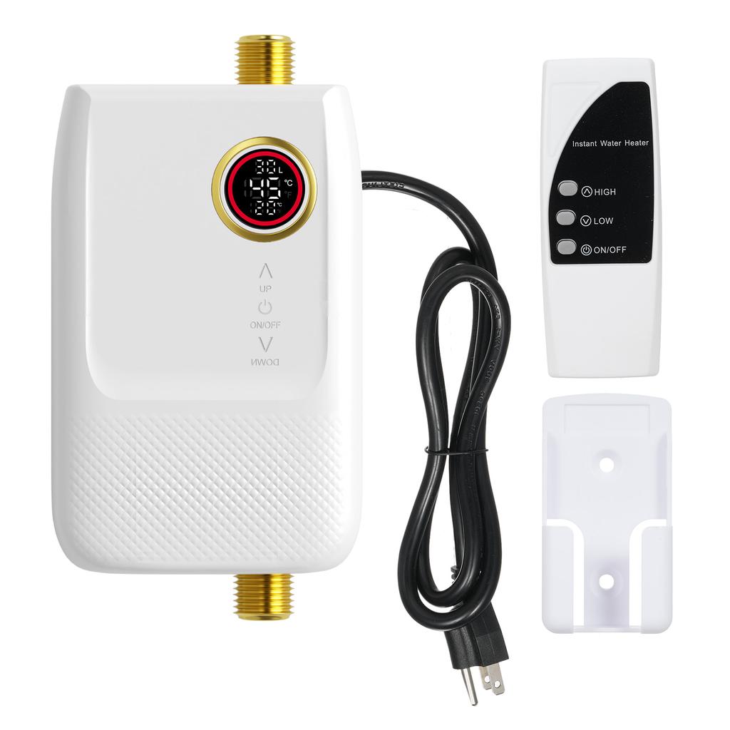 Mini Electric Instantaneous Water Heater 110V 3000 W Electric Water Heater with Digital Screen