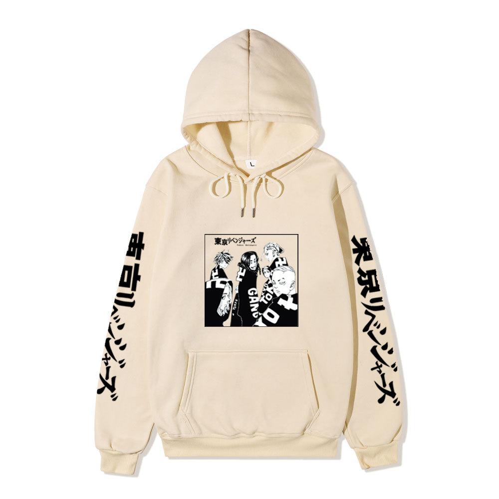 Tokyo Revengers Gang Group Unisex Fleece Hoodie Autumn Winter Black White Manga Print Long Sleeve Anime Pullover Sweatshirt