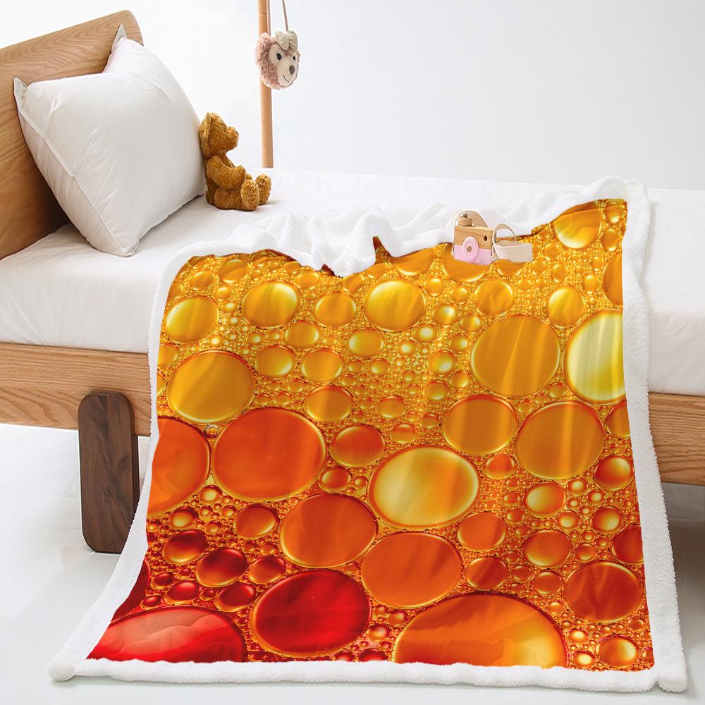 Dewdrop 2D Digital Printing Thickened Lamb Wool Crystal Fleece Blanket One Piece