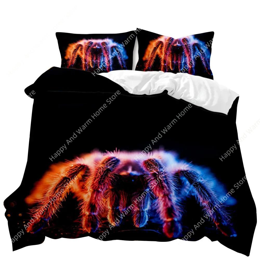 Zestaw Poszwy na Kołdrę Pająk Nadruk 3D Brązowy Pająk Zestaw Poszwy na Kołdrę Twin z Motywem Owadów Rozmiar Podwójny Queen King Poliestrowa Poszwa na Kołdrę