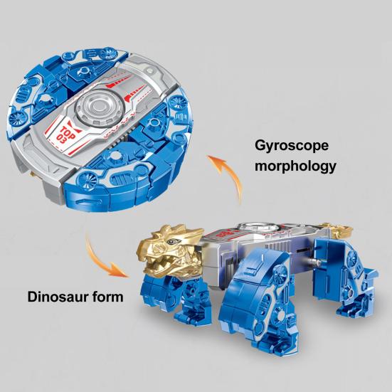Transforming Robot Dinosaur Spinner Toy Stress Anxiety Relief Simulated Dino Spinning Toy Kids Teens Adults Fingertip Gyroscope Fidget Toy