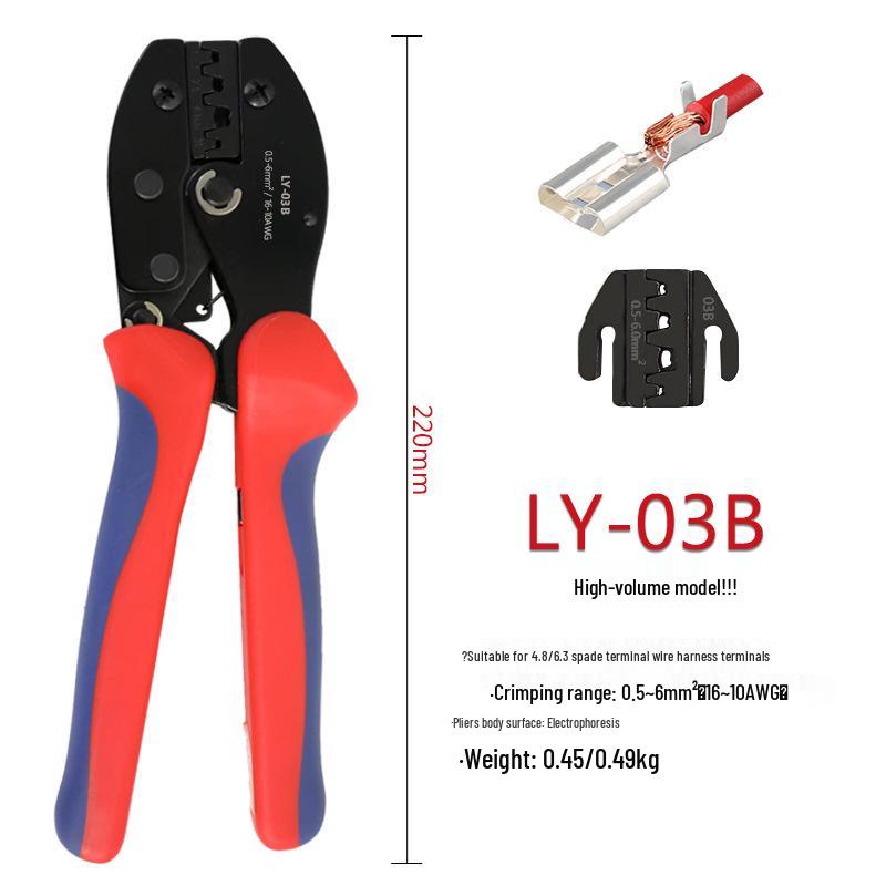LY Series Multi-Functional MC4 Photovoltaic & Pre-Insulated Terminal Crimping Tool for Fork, U, and Y Types