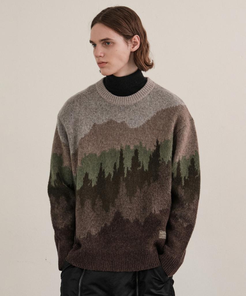 HELEMENT Attu Graphic Pullover (Brown)