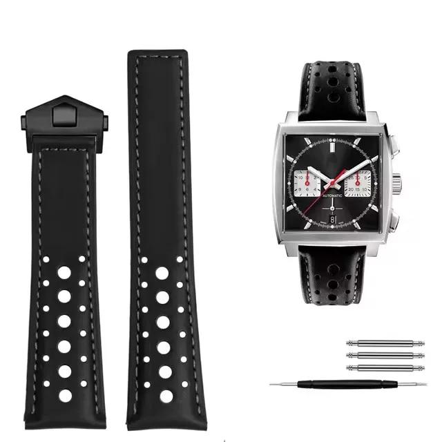 

Cowhide Watch strap For TAG Heuer MONACO CARRERA Replace watchband CAW211M 211P CAW211R 211T Men s Genuine Leather bracelet 22mm 22mm