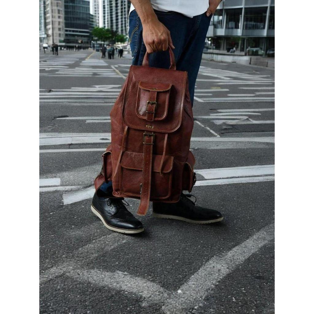 Personalized Leather Backpack For Women Men Travel Backpack, Personalized Christmas Gift, Unisex Rucksack, Backpack for Men, Woman Backpack