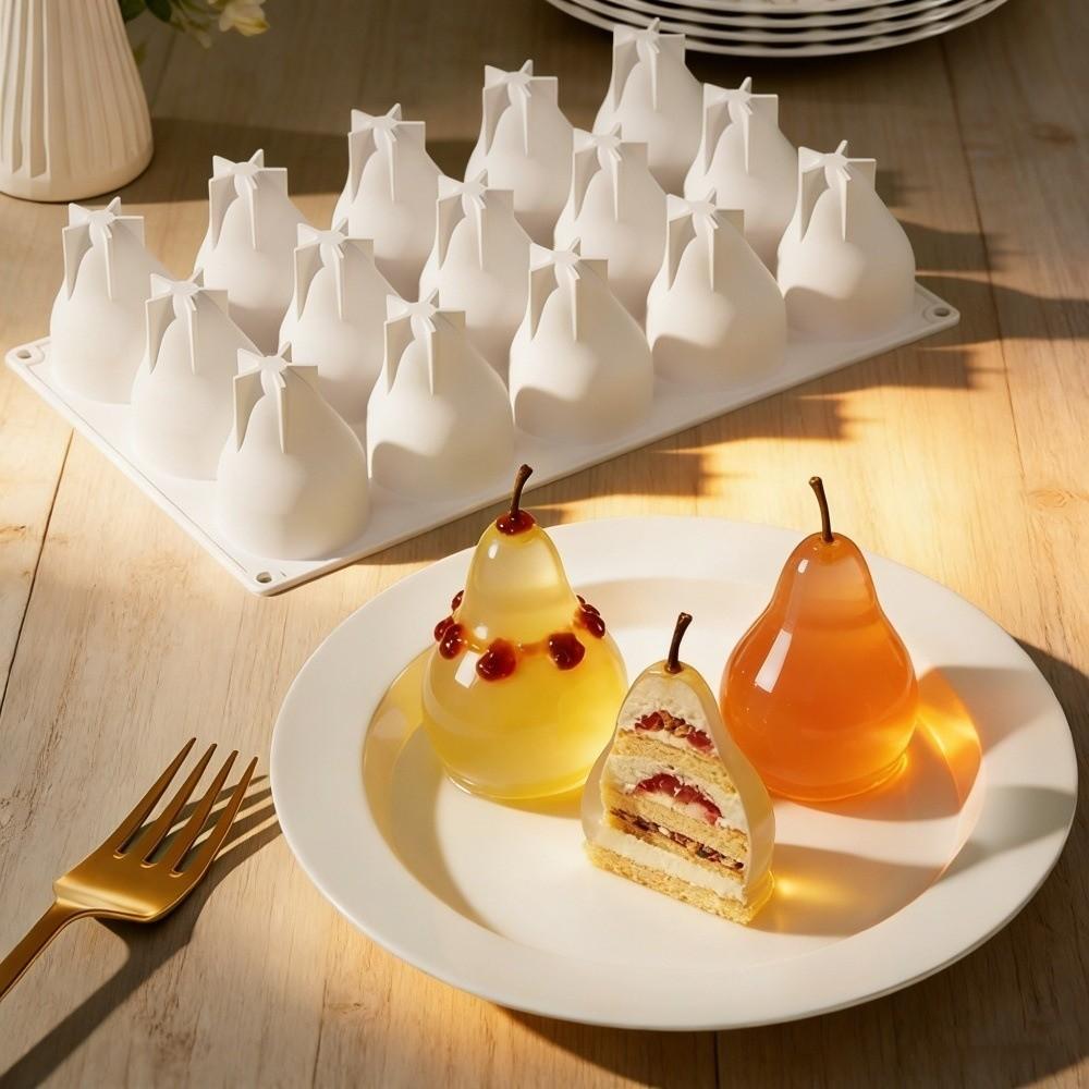 Fruits Shape 3D Pear Silicone Mold Heat-Resistant French Dessert Molds  Baking Supplies