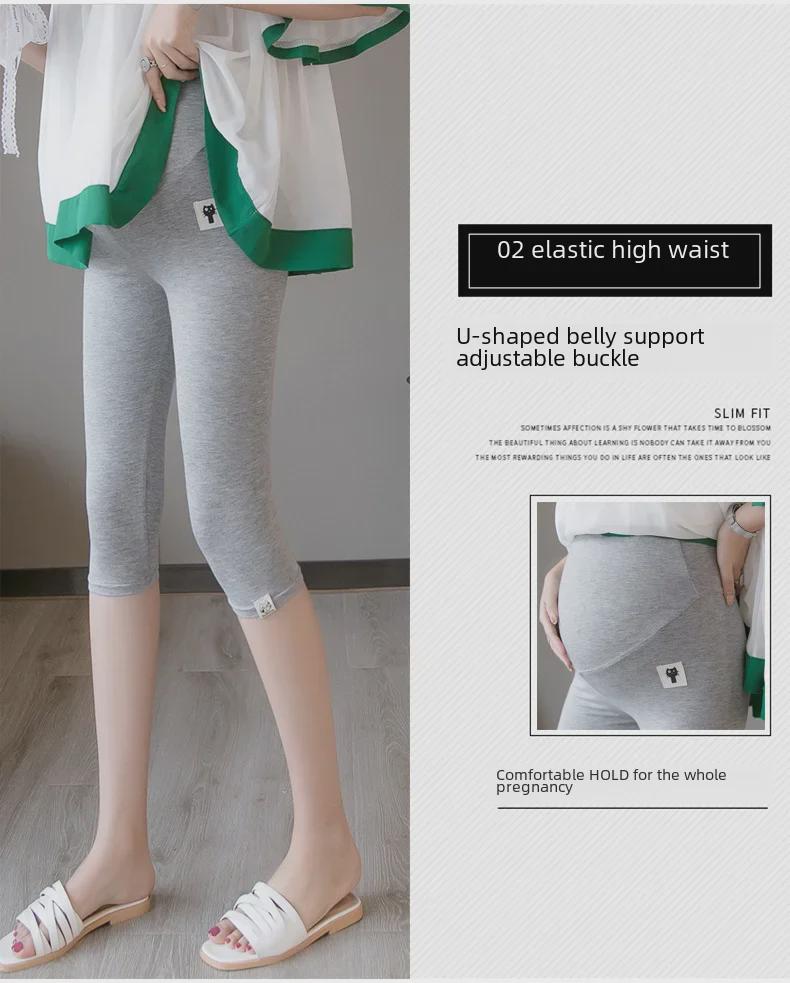 Letní těhotenské legíny s krátkým střihem 2024 - Lehké a stylové pro nastávající maminky