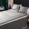 Washable Silk Fitted Sheet Set with Satin Pillowcase & Double Duvet Cover