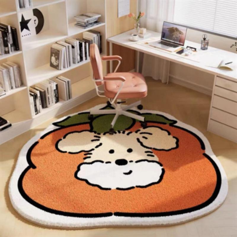 Bedroom Carpet Plush Cartoon Decoration Girl Room Bed Blanket Cloakroom Living Room Thick Imitation Cashmere Round Mat