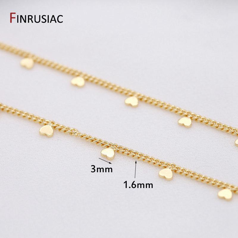 2026 Fashion 14k Gold Plated Heart Chain For Jewelry Making 1.6mm Metal Chains Wholesale DIY Jewellery Craft
