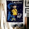 Coraline Tale Darkness Wonder Tapestry Wallmounted Fashion Print Homestay Soft Decoration Tapestry Atmospheric Background Cloth Christmas Gift