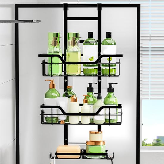 Duschablage Badezimmerregal Starke Tragfähigkeit Einfache Montage 3 Etagen Rostfrei Dusche