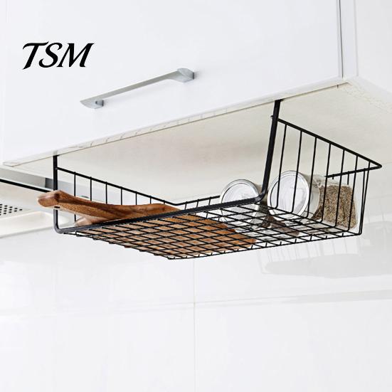 Durable Hanging Basket Strong Load-bearing Large Capacity Simple Under-table Storage Installation Under-Cabinet Shelf Organizer Slide-in Versatile