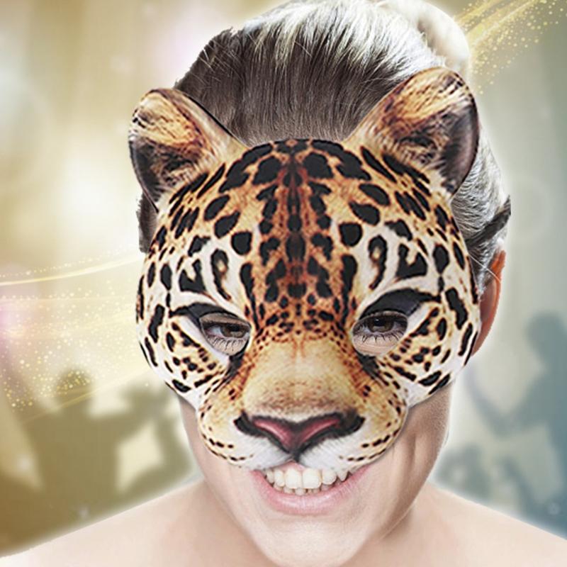 Leopard Mask Halloween Half Face Funny Mask Leopard Cosplay Carniva Mask Dress Up Women Cosplay Mask For Masquerad