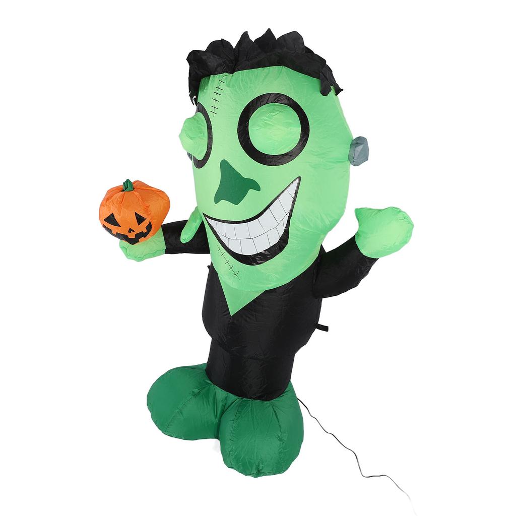 3.9ft Inflatable Green Monster with Pumpkin Big Eyes LED Lights Outdoor Yard Garden Lawn Holiday