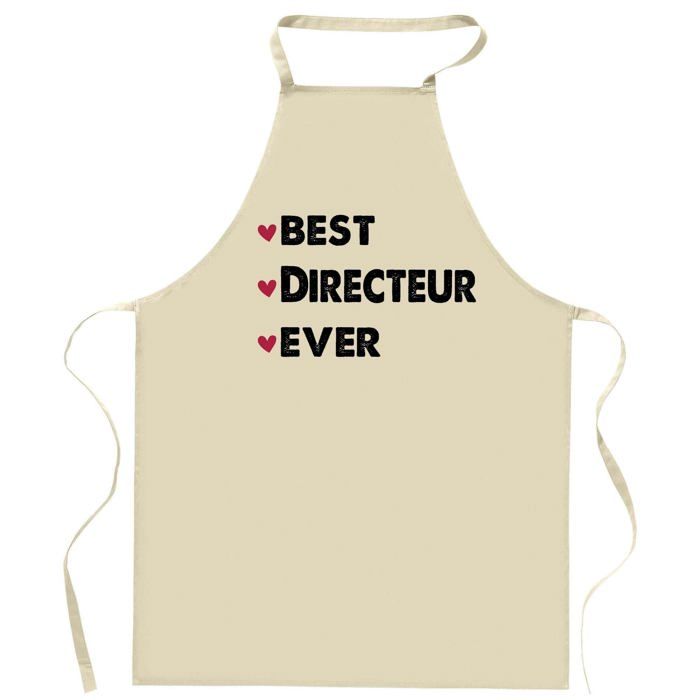 Tablier de cuisine - DIRECTEUR Best Ever - Impression France (Rennes) - Coton résistant - Liens ajustables