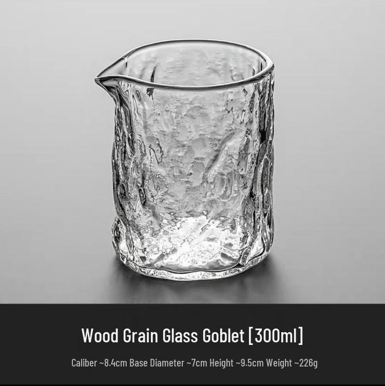 Creative High Borosilicate Glass Tea Separator with Bark Texture - Transparent Gongdao Flower Tea Cup
