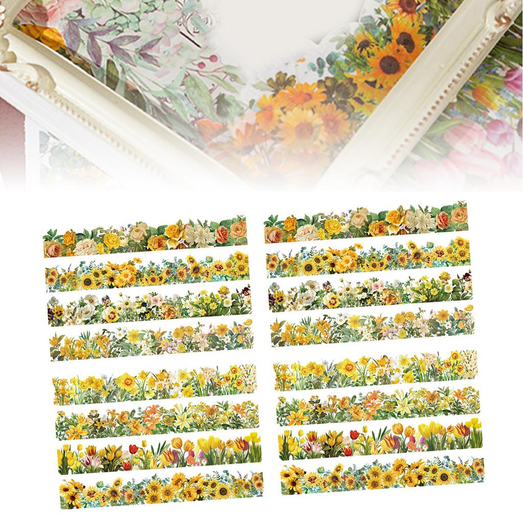 4 Sheet Natural Flower Stickers for Scrapbook Journaling Photo Albums Notebooks Envelopes DIY Craft