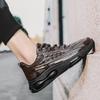 Men's shoes autumn new high-quality crocodile pattern, casual air cushion shock-absorbing running shoes, black phantom sports trendy shoes