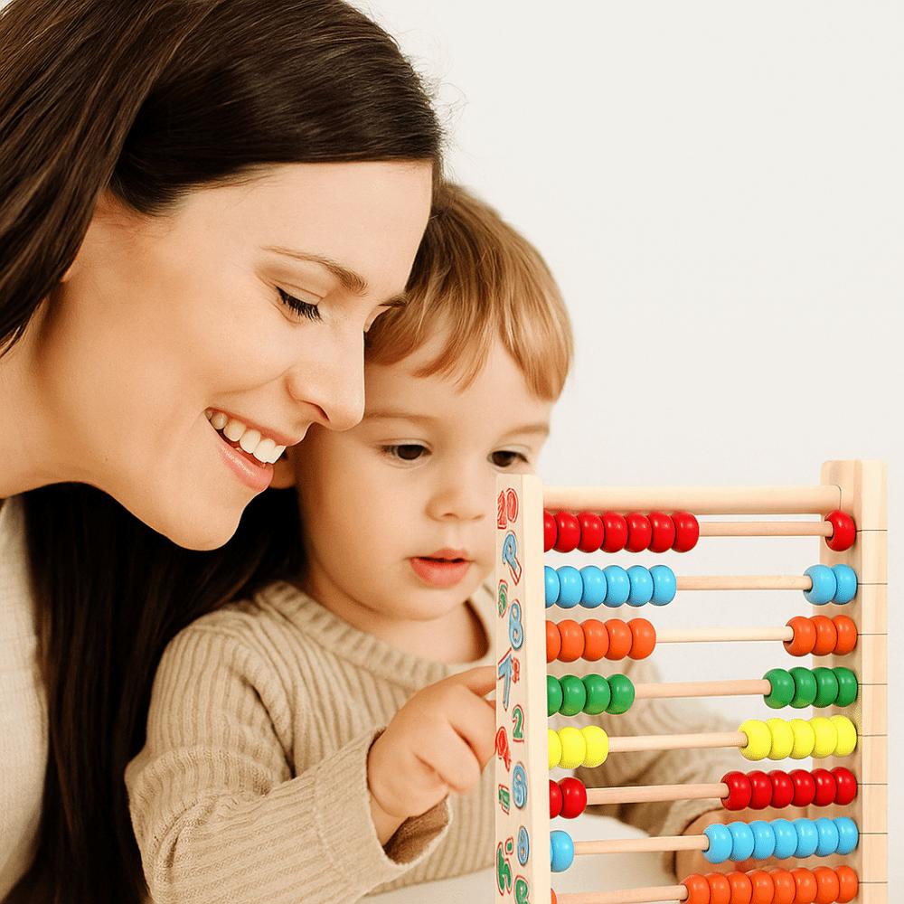 Wooden Abacus for Kids Intelligence Development Colorful Beads Learning Mathematics Tool Mini Montessori Toy Children Toys