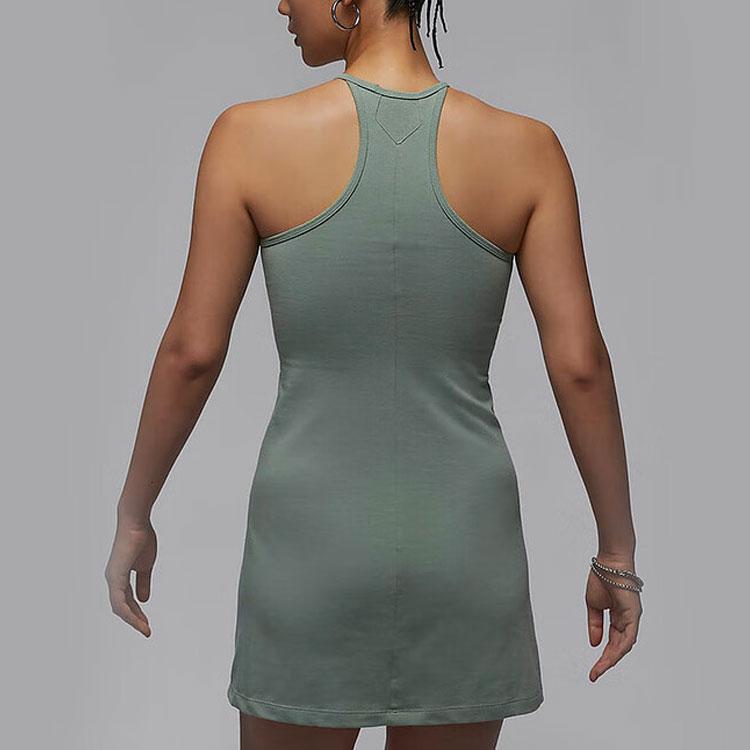 Jordan Solid Color Comfortable Sporty Casual Sleeveless Dress Women Dress Green FN5695-304