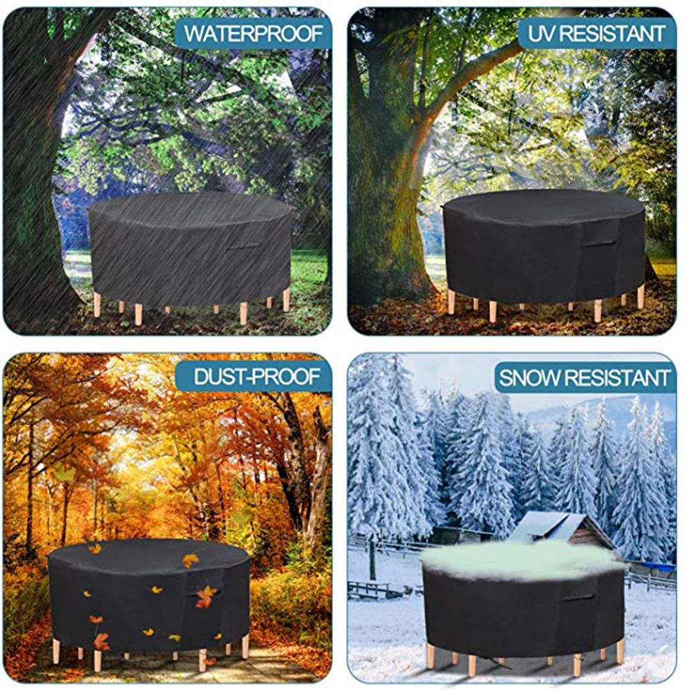 Oxford 210D Outdoor Wasserdicht Runde Möbelabdeckung Sofa Esstisch Schutz Terrasse Regen und Schnee Mahlzeit Zhuo Staubschutz