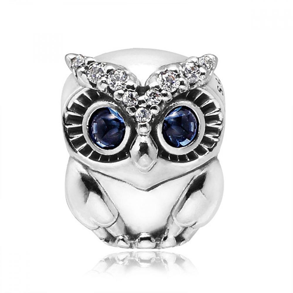 Pandora 798397nbcb Sparkling Owl Owl Silver Charm