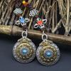 2Pcs Zinc Zinc Alloy Prayer Wheel Pendants Exquisite Key Ring Accessories Car Hanging Ornaments  Small Gifts