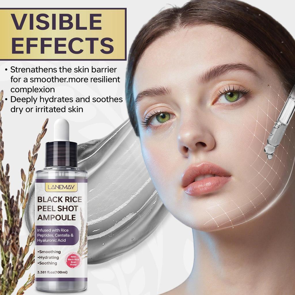 Black Rice Peel Shot Ampoule-Deeply Hydrates And Soothes Dry Or Irritated Skin-Suitable For All Skin Types,100ml