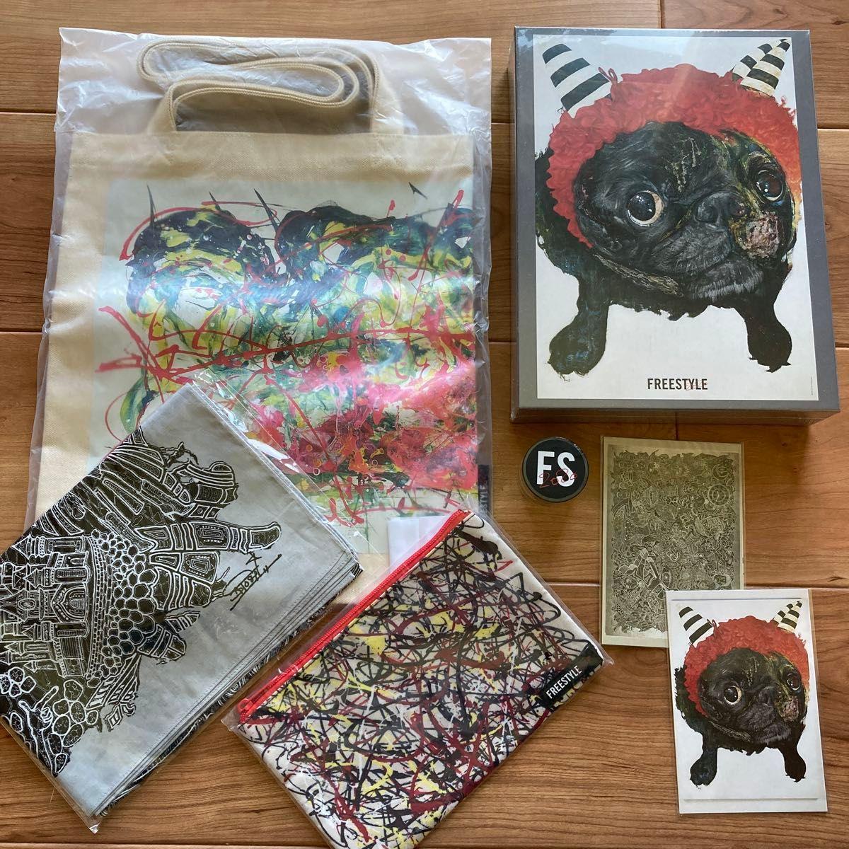 Used Arashi Satoshi Ohno FREESTYLE Goods Set Tote Bag Puzzle Luncheon Cross Pouch Postcard Masking Tape New