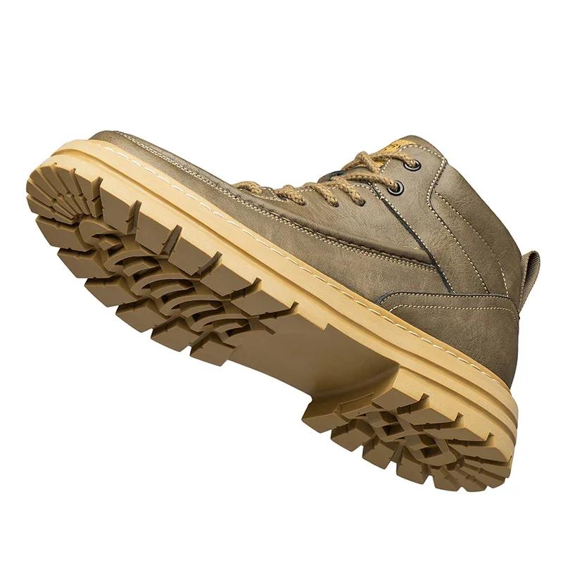 Botas masculinas de tamanho grande, sapatos de elevação, botas de couro de alta qualidade, saltos ocultos, sapatos de elevação, sapatos masculinos de 7 cm mais altos