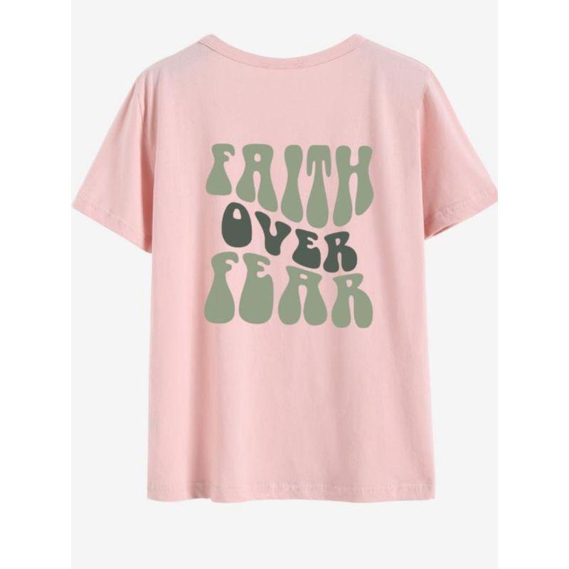 Printed Short Sleeve Loose Fitting T-shirt Print Short Sleeve Loose T-shirt