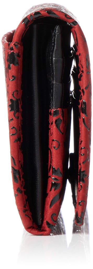 Long Wallet Bundle Q Red Deerskin X Black Lacquer Flower Arabesque Pattern [Indenya] 2308-03-041