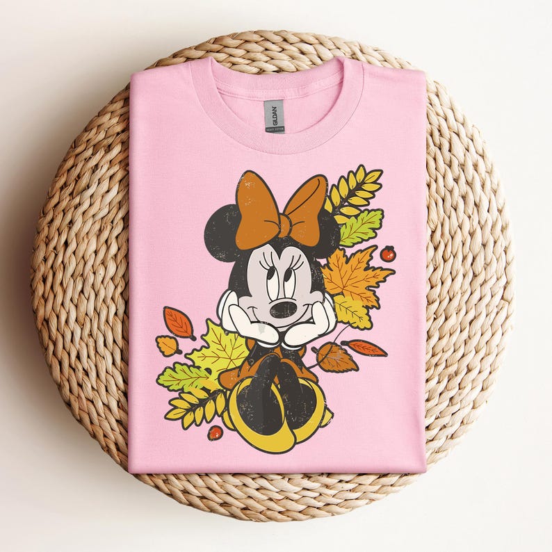 Disney Mickey And Friends Autumn Leaves Minnie Mouse T-Shirt, Disney Minnie Shirt, Disneyland Family Matching Shirt, WDW Magic Kingdom Shirt 110