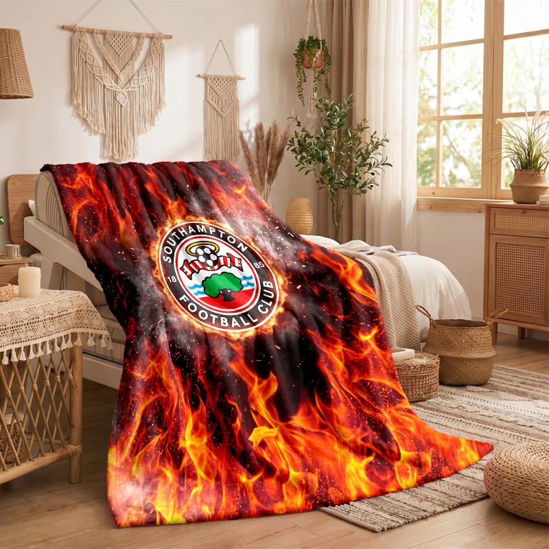 Southampton Football Print Flannel Blanket Soft Warm Sofa Bed Throw Blanket For Home Office Bedroom