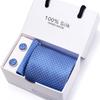Men's 1200-Needle High-Density Business Stripe & Paisley Tie Set - 6 Piece Groom & Wedding Gift Box