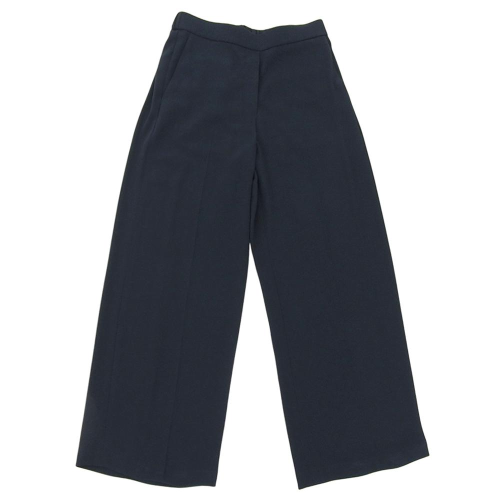 Theory Women's Navy Wide Slacks with Center Press, Size 0, 24 Stainless Steel Bottoms 0 NavyUsed