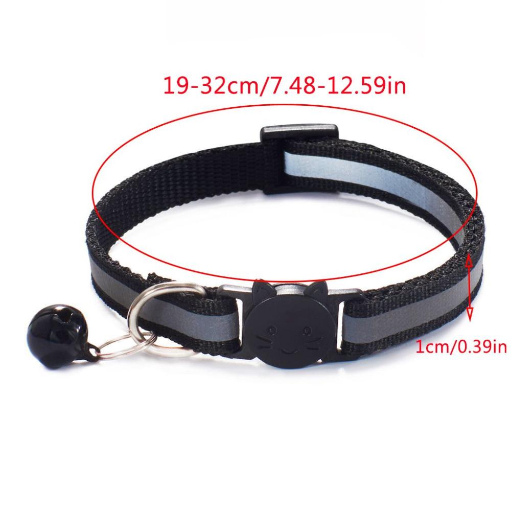 with Bells Adjustable Size Cat Head Pattern Kitten Decor Cat Neck Strap Pet Accessories Cat Collar
