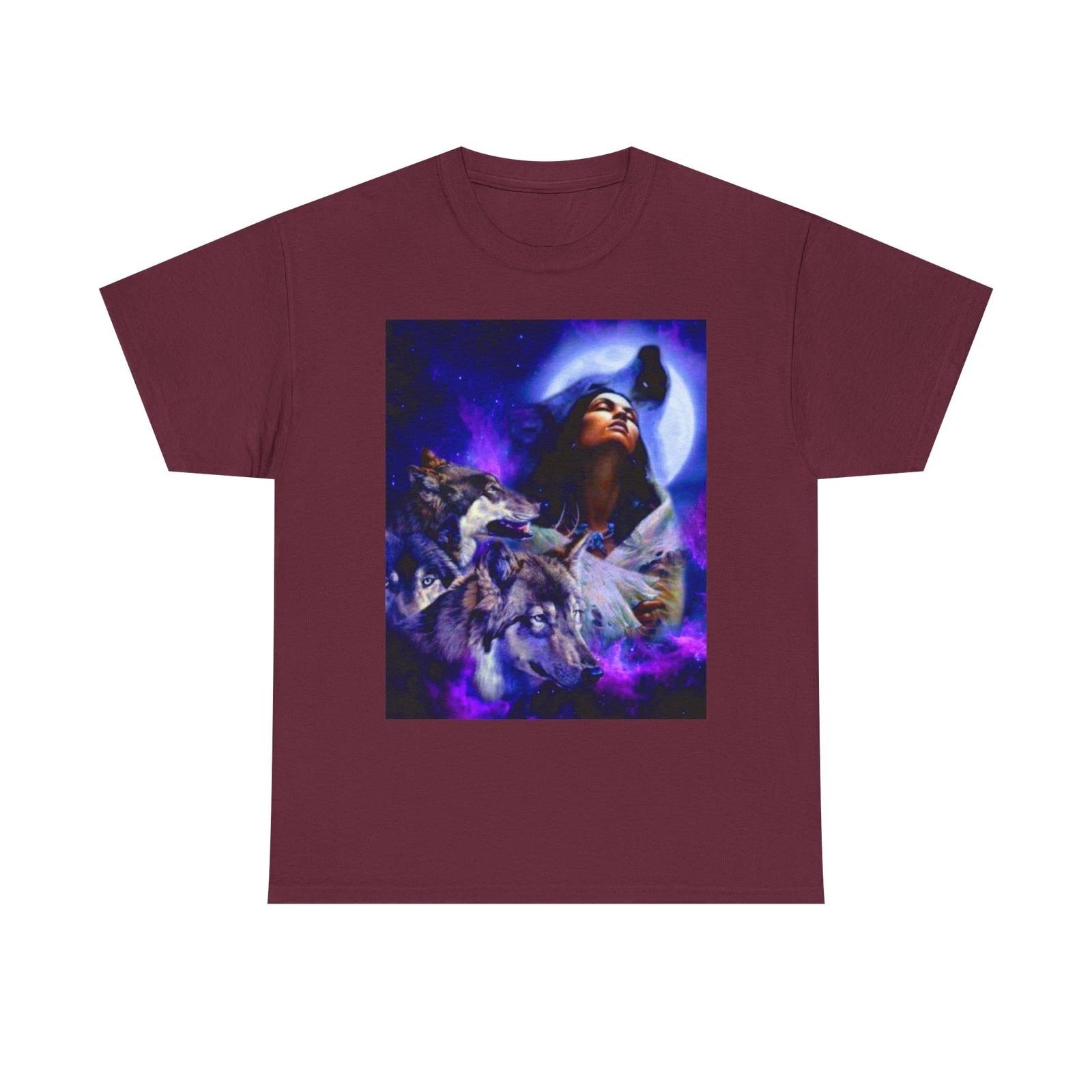 Wolf/Native American Unisex Heavy Cotton Tee 4XL