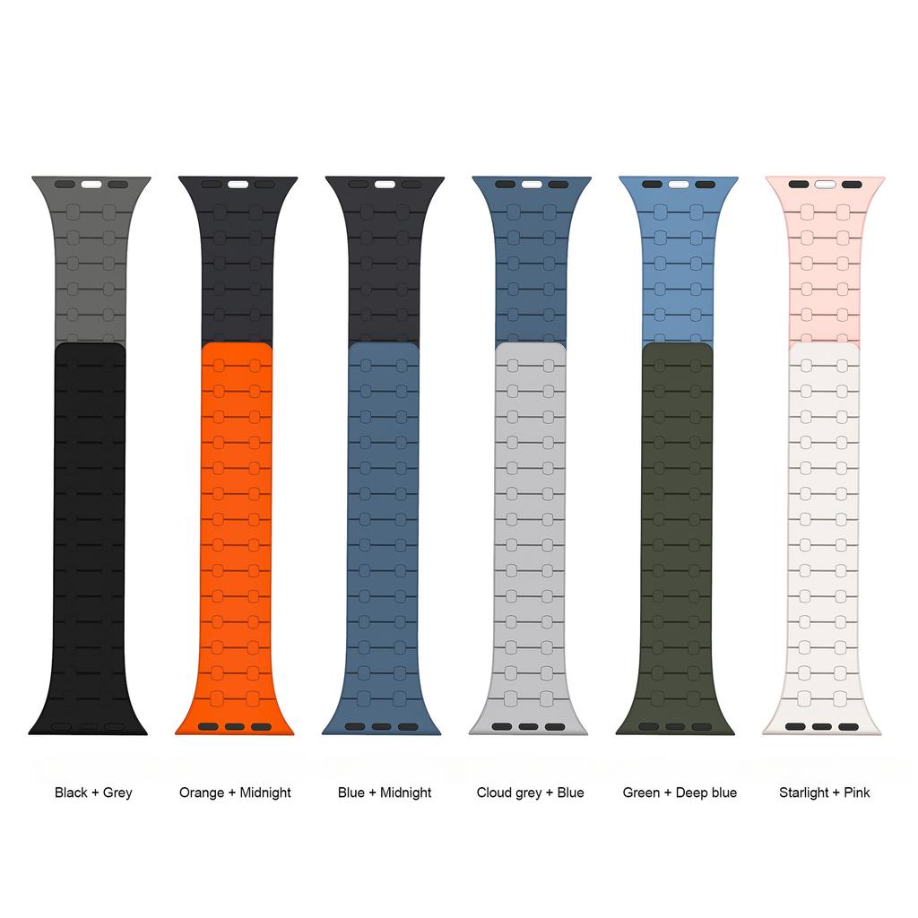 Geeignet für Apple Armband Iwatch8/9 Kontrast Silikon Apple Armband Magnetisches Applewatch S8/9 Armband
