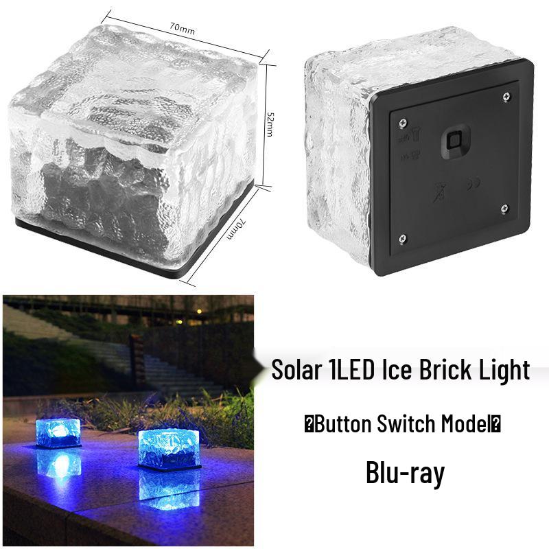 Solar LED Ice Brick Tile: Rainproof Outdoor In-Ground Courtyard Light for Lawn and Patio Decoration Solar Landscape Light