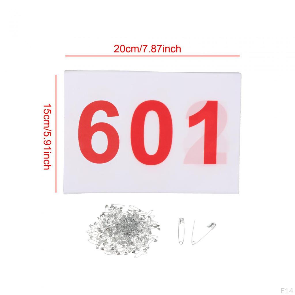 100 Pack Lightweight Numbered Race Bibs for Sports, Reliable Athletes,